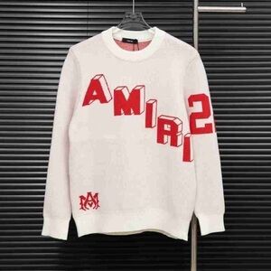 AMIRI Men's Sweater in White with Red Accents